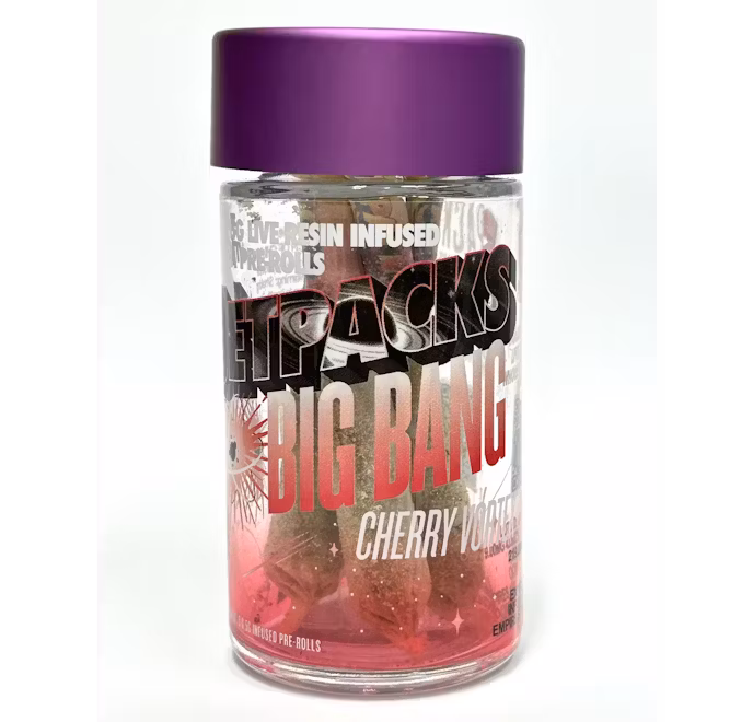 Photograph of Product: Pre-Rolls | Jetpacks | Cherry Vortex 5 Pack | Sativa