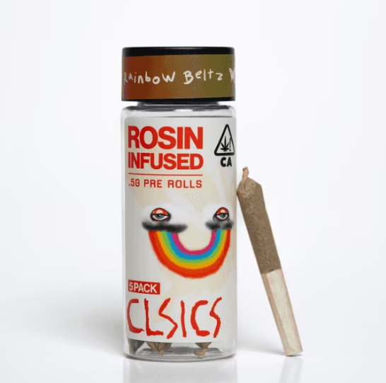Photograph of product: RAINBOW BELTS - ROSIN - 2.5 G - 5 PACK