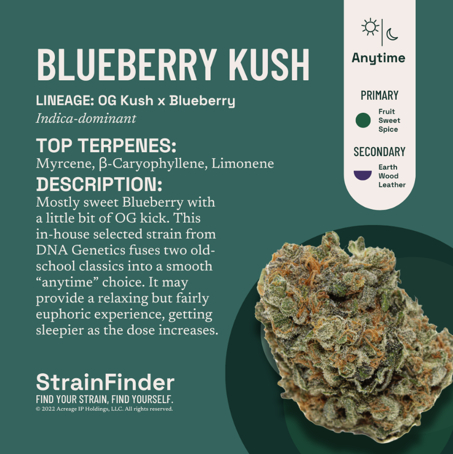 Photograph of product: Blueberry Kush - Smalls - 3.5g