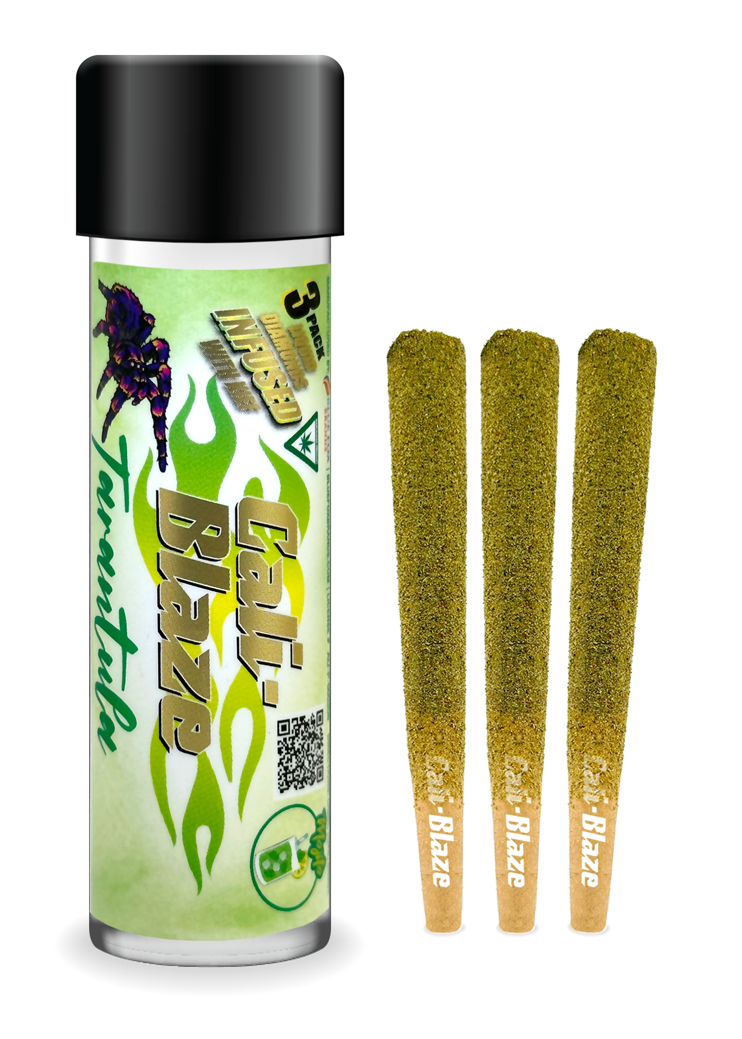 Photograph of product: CALI-BLAZE | Infused Preroll Pack | Mojito | 3x1g