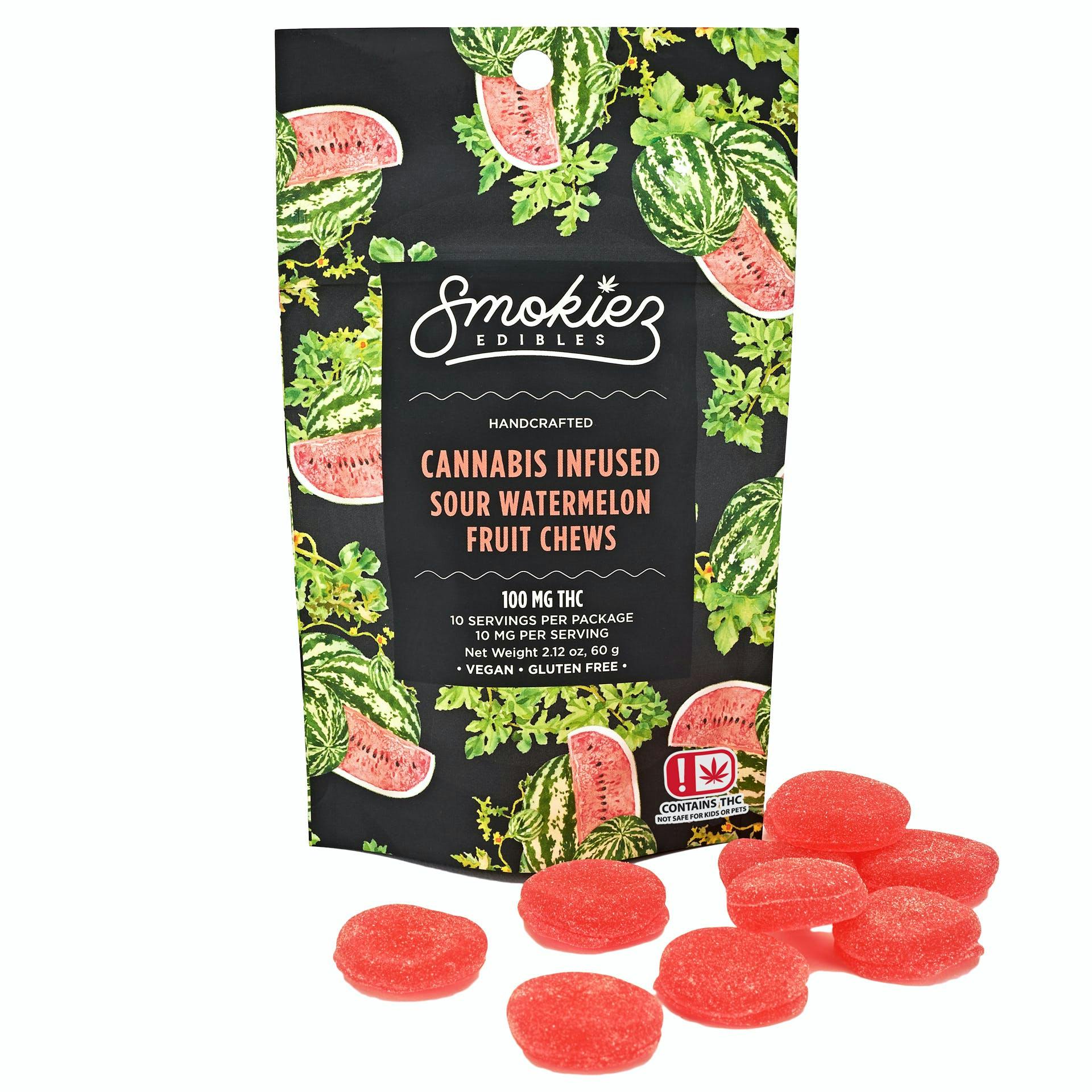 Photograph of product: Smokiez - Sour Watermelon - Gummy - 10ct - 100mg