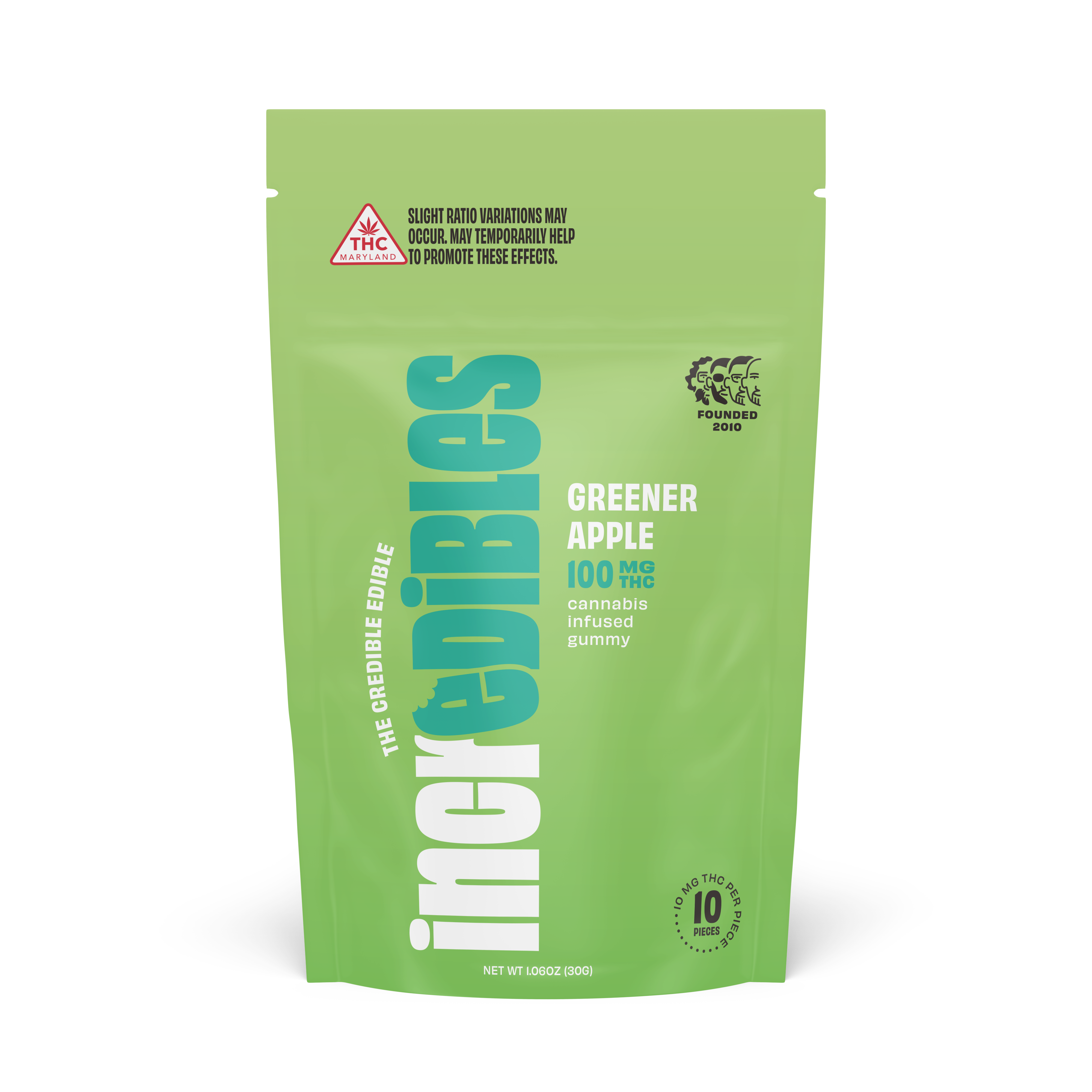 Photograph of product: Incredibles - Greener Apple Gummy 100mg