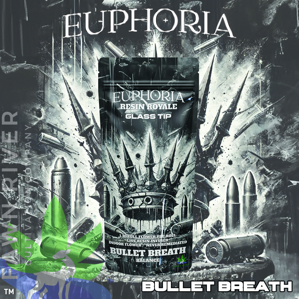 Photograph of product: Euphoria - Live Resin Royale Pre-roll 1.3g - Bullet Breath - Balance