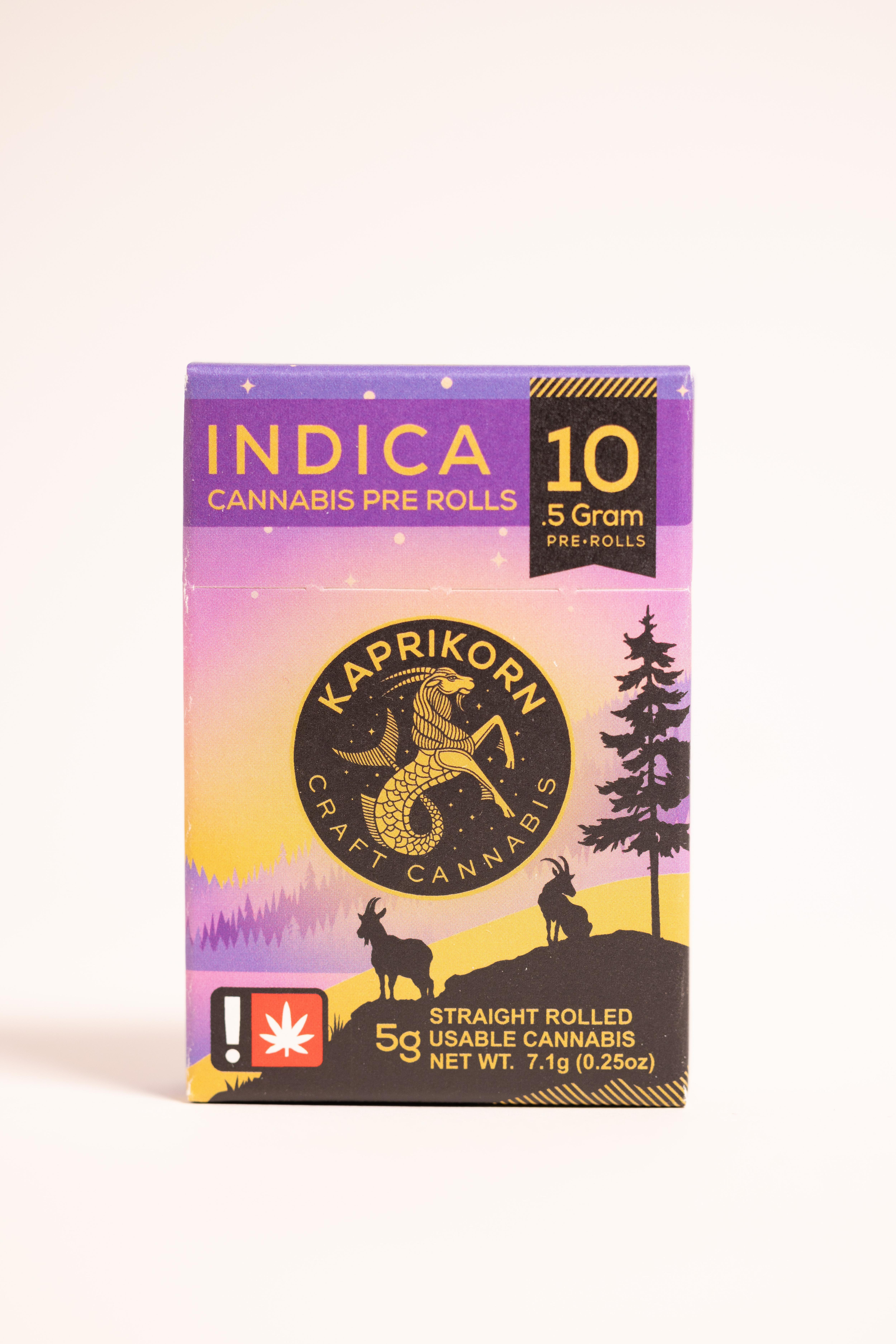 Photograph of product: Kaprikorn - Dual Strain Pre Roll Pack 10x .5g - Gastro Pop & Gorilla Breath (I)