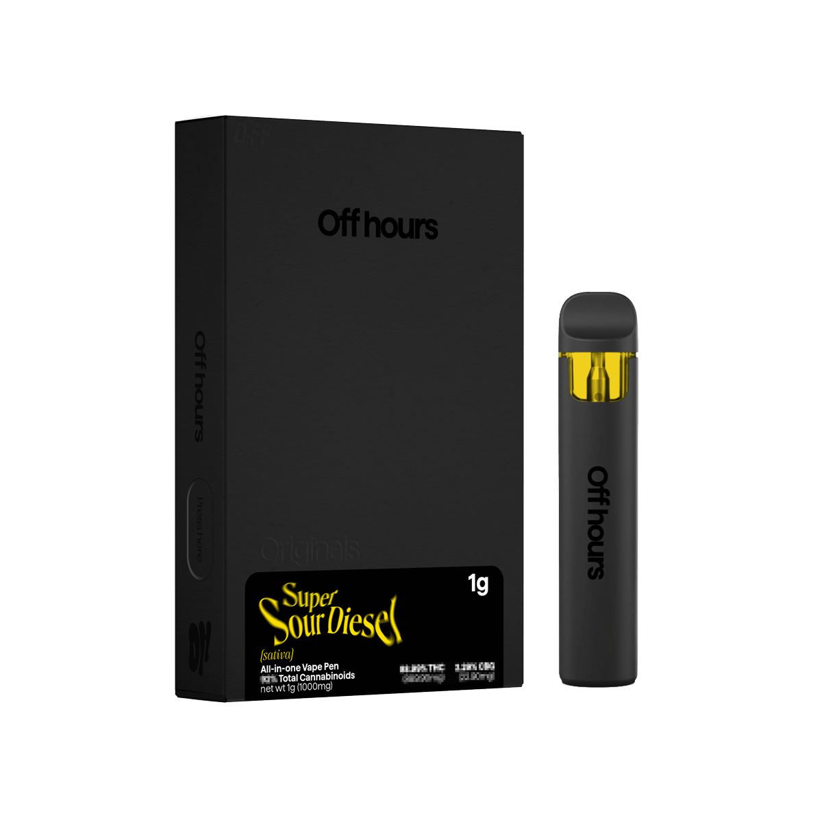 Photograph of product: Off Hours | Super Sour Diesel AIO VAPE | 1G