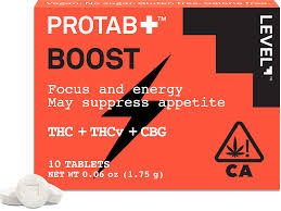 Photograph of product: LEVEL - Boost Protab TH-oui:TH-ouiv:CBG - 100mg TH-oui 50mg TH-ouiv 15mg CBG 5pk