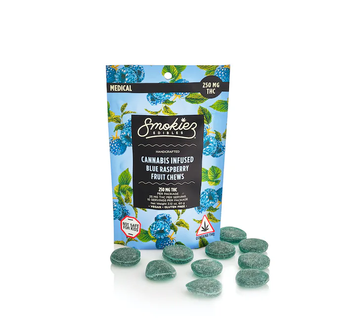 Photograph of product: Smokiez Blue Raspberry | Gummies 100mg - Chill
