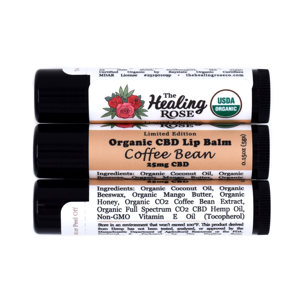 Photograph of product: The Healing Rose | Coffee Bean (Limited Edition) CBD Lip Balm | 25mg