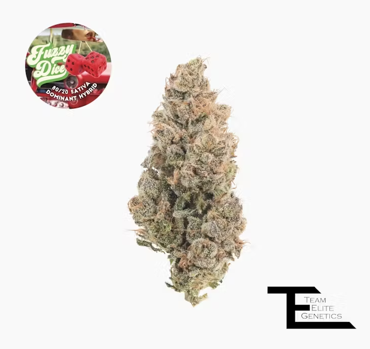 Photograph of product: TEG Fuzzy Dice Oui'd Hybrid Flower 3.5g