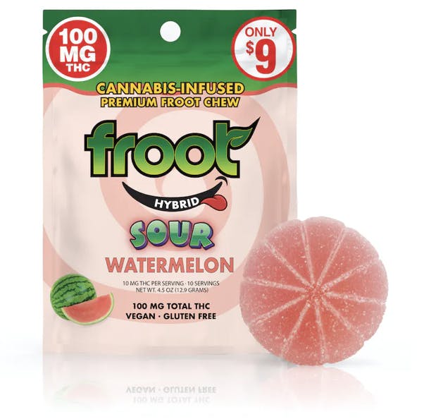 Photograph of product: Sour Watermelon - (H) 100mg Single Gummy - Retail