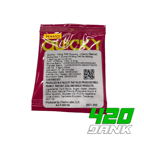 Photograph of product: Quicky - 10mg Single Gummies - Cherry