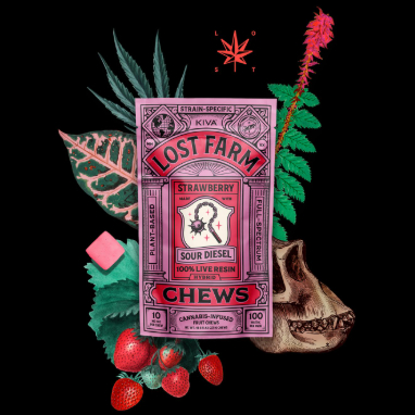 Photograph of product: Strawberry | Fruit Chews | Live Resin | 10pk | 100mg