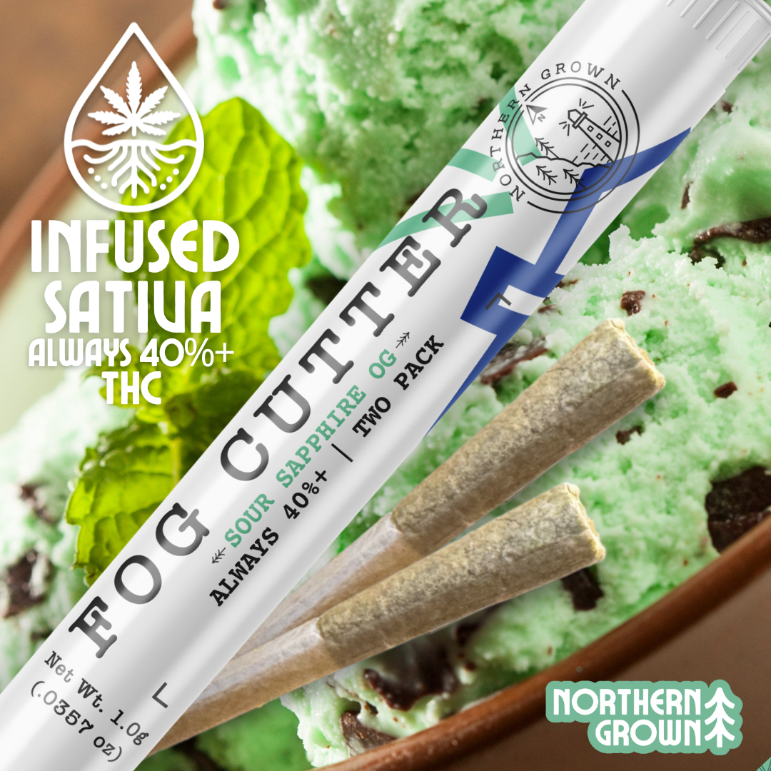 Photograph of product: Fog Cutter | Sour Sapphire OG Infused 2pk | 1.0g