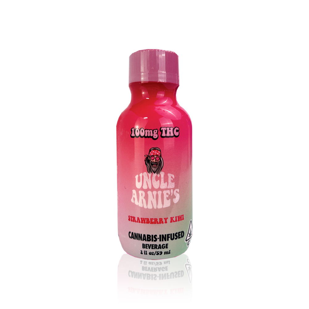 Photograph of product: UNCLE ARNIE'S - Drink - Strawberry Kiwi - 2oz Shot - 100MG
