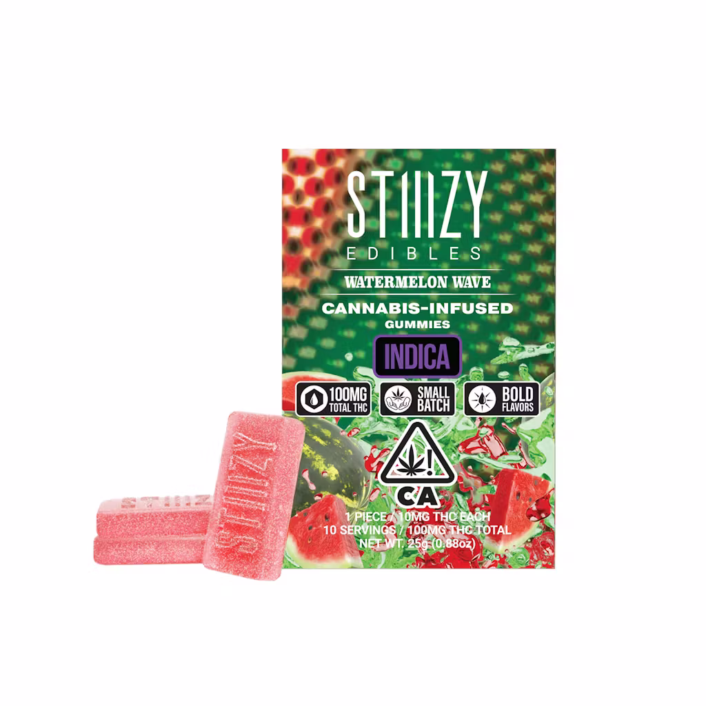 Photograph of product: 100mg Watermelon Wave (Indica) Original STIIIZY Gummies $18 or 2/$30