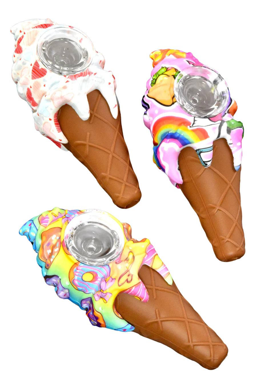 Photograph of product: 4.5" Ice Cream Cone Hand Pipe | Silicone |