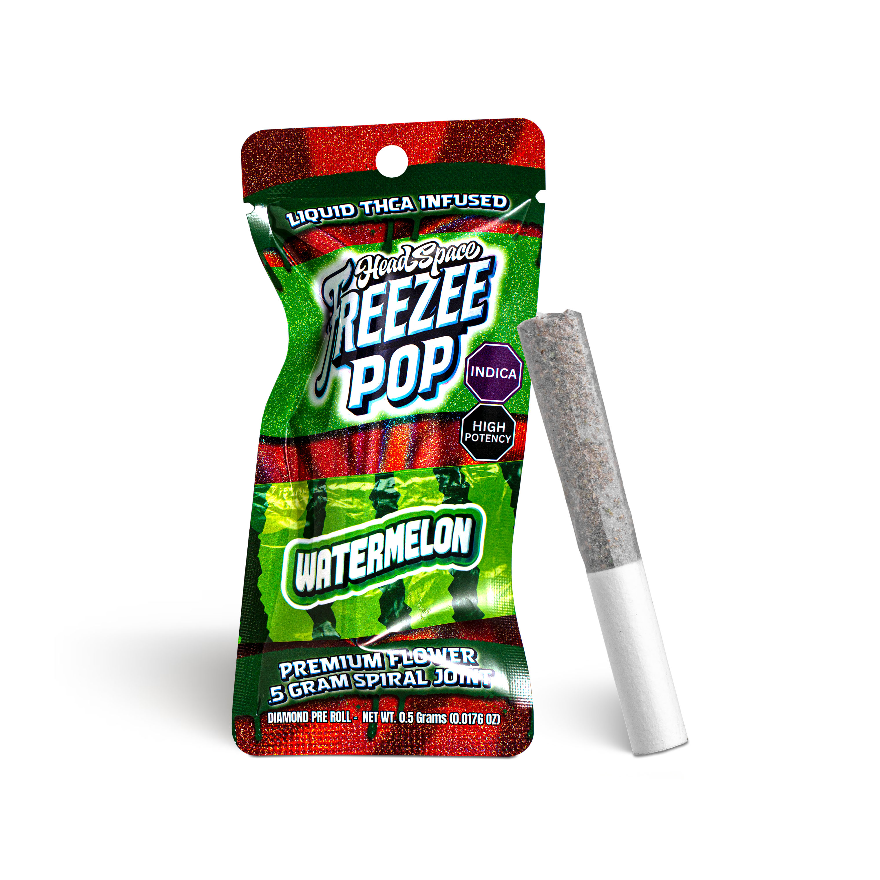 Photograph of product: Watermelon Freeze Pop TH-ouia Pre-Roll - .5g