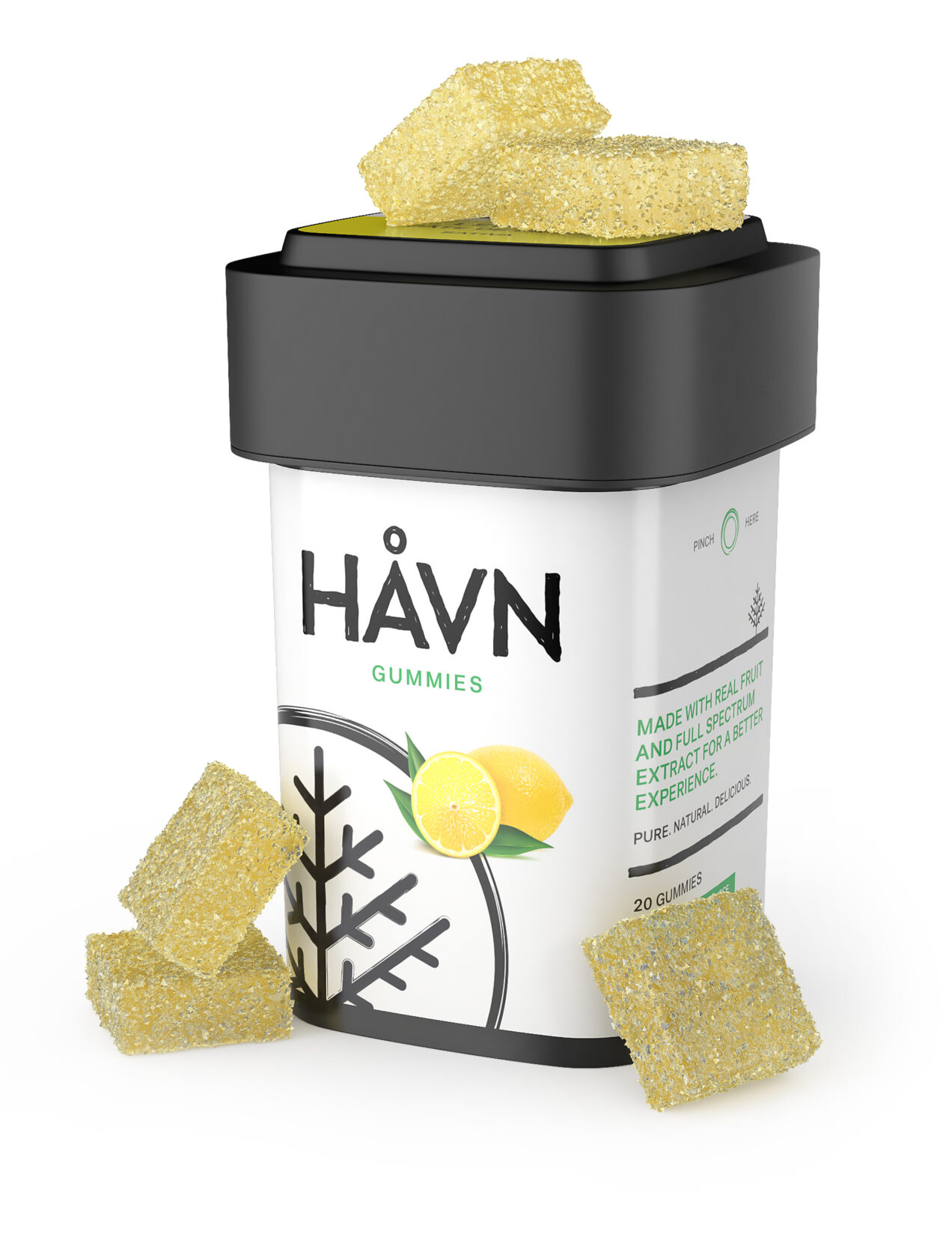 Photograph of product: Ratio Gummies | Oui'd | TH-oui:CBG | Lemon | 20pk