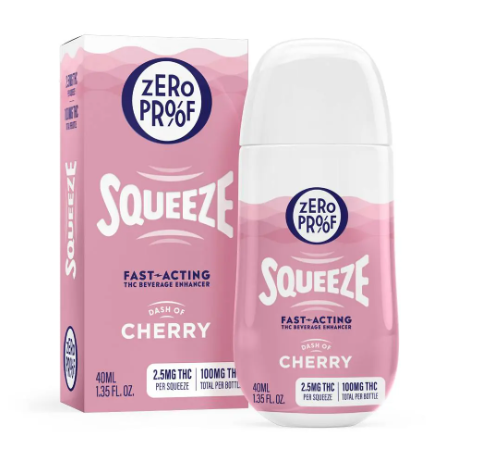 Photograph of product: ZERO PROOF - SQUEEZ - DRINK MIX - 100MG - 1.35OZ - DASH OF CHERRY - HYBRID