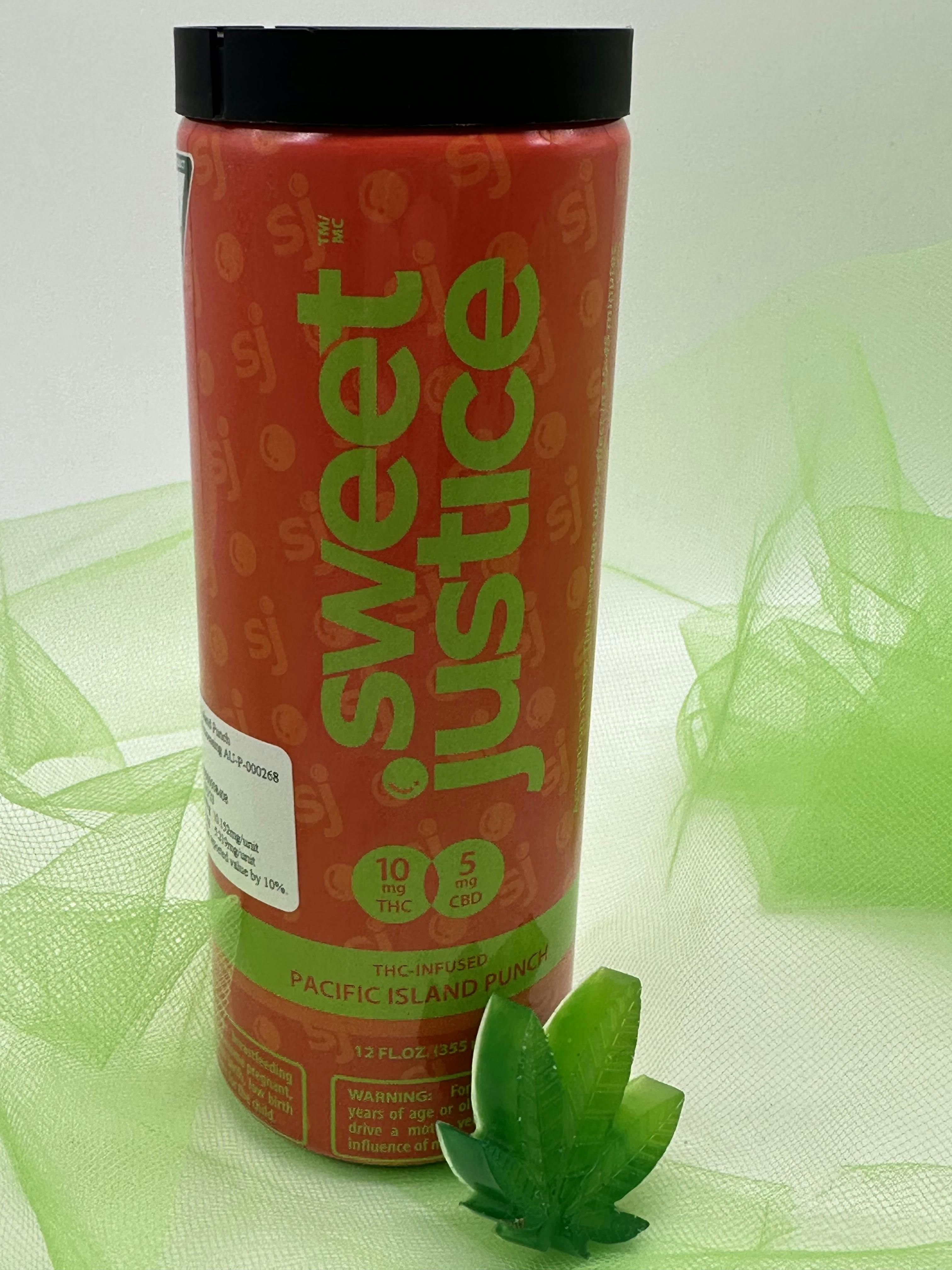 Photograph of product: Sweet Justice Pacific Island 10mgTH-oui/5mg CBD 12oz