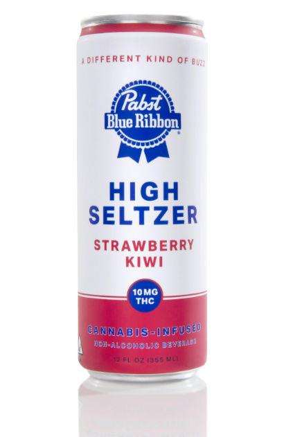 Photograph of product: Pabst Labs | Strawberry Kiwi Infused High Seltzer Single Can | 10mg
