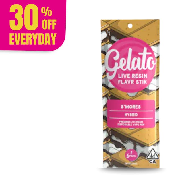 Photograph of product: Gelato Live Resin AIO | 1g - S'mores - Disposable - Hybrid - 