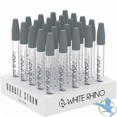 Photograph of product: White Rhino | Quartz Glass Straw w/ Silicone Tip