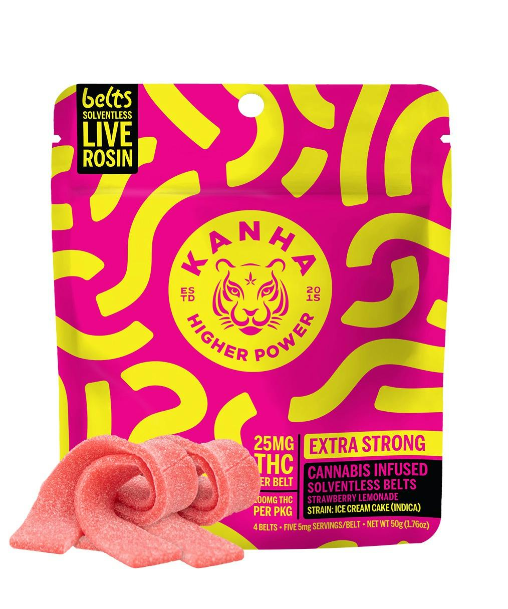 Photograph of product: KANHA | Strawberry Lemonade Nano Solventless Live Rosin Belts (4 Pack) | 100mg