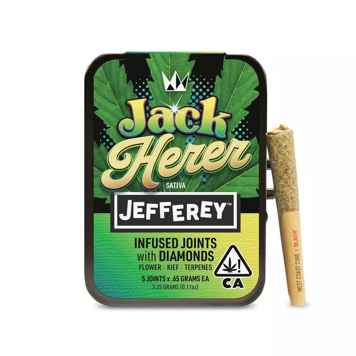 Photograph of product: West Coast Cure x Jefferey - Jack Herer (Sativa) Diamond Infused Preroll