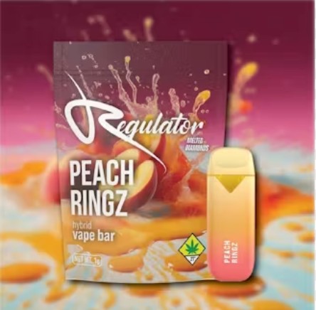 Photograph of product: Peach Ringz Melted Diamonds Disposable | 1g