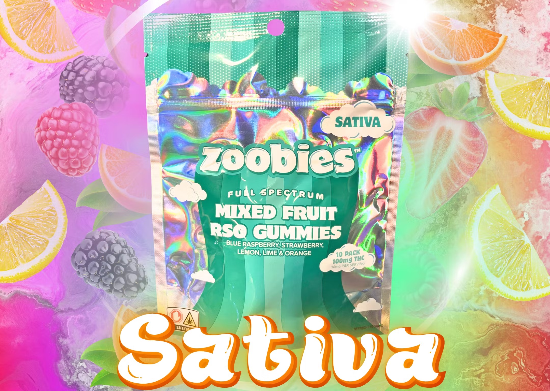 Photograph of product: Zoobies - RSO Gummies - Fruit Gummies (H) 100mg