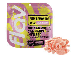 Photograph of product: Flav | Gummies | Gummy Rings | Pink Lemonade | Live Resin | 10mg | 10 Pack | 100mg | Oui'd