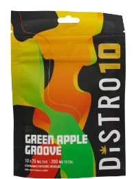 Photograph of product: Distro 10 - Green Apple Groove - 200mg