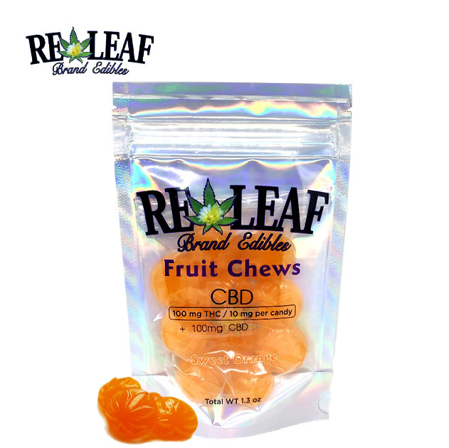 Photograph of product: Fruit Chews CBD 1:1 100mg | Orange