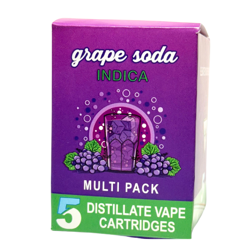 Photograph of product: Amnesia | Distillate 510 Cart 5 Pack | Grape Soda | 1g x 5