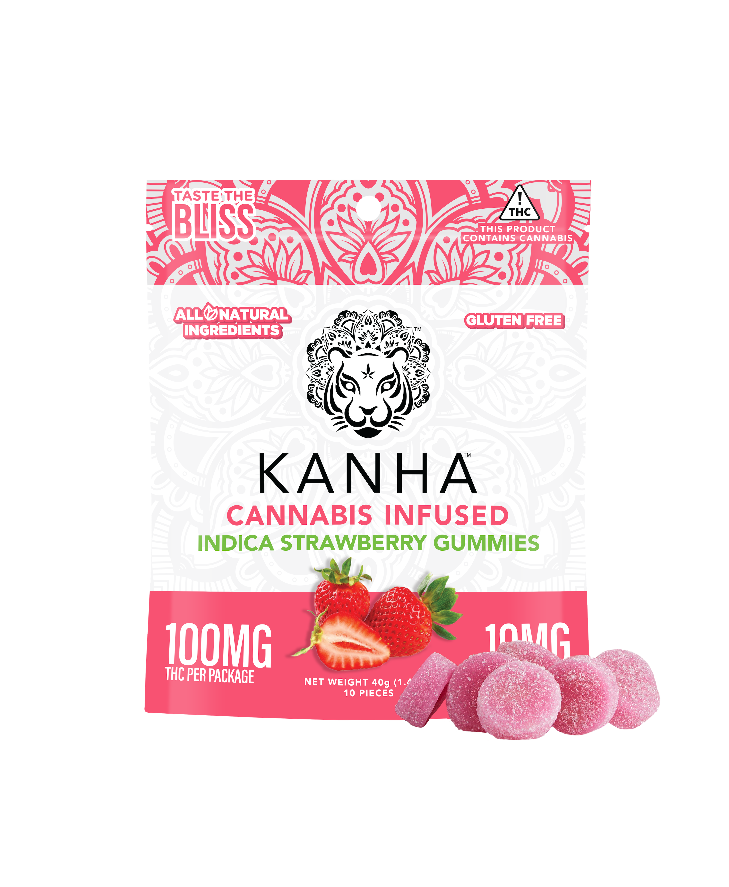 Photograph of product: Kanha Classic Strawberry (I) Gummies 10mg 10pk