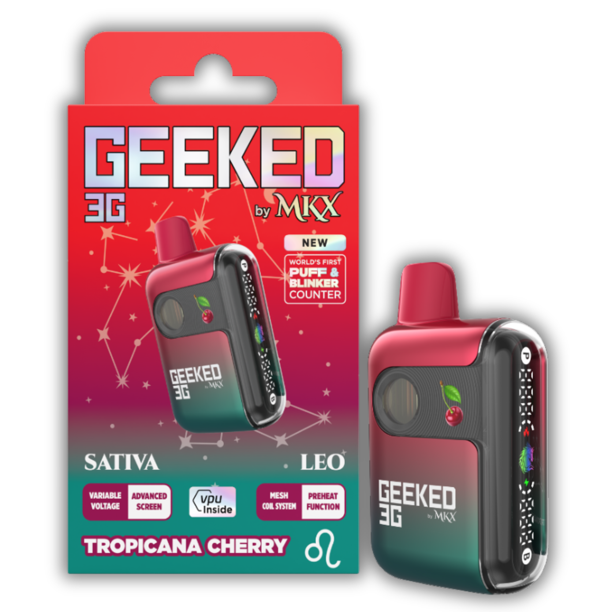 Photograph of product: MKX Geeked | Disposable | Tropicana Cherry | 3g
