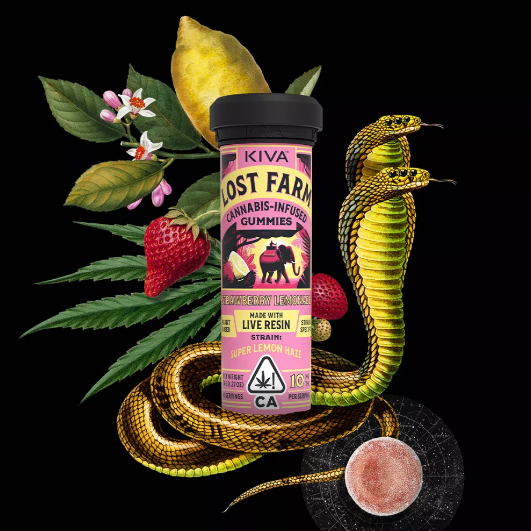 Photograph of product: Strawberry Lemonade x Super Lemon Haze [S] | 100mg TH-oui | 10PK Live Resin Gummy | Lost Farm