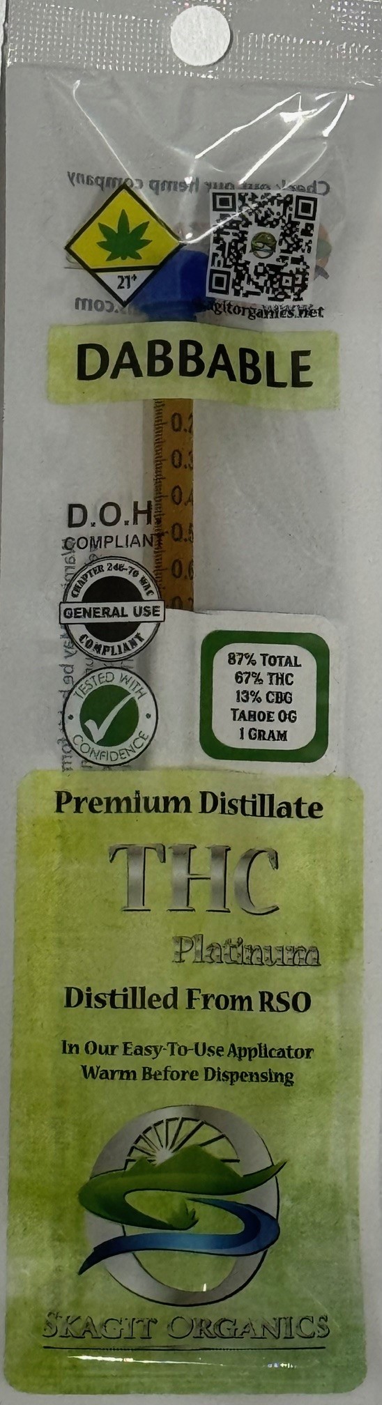 Photograph of product: Tahoe OG Platinum RSO