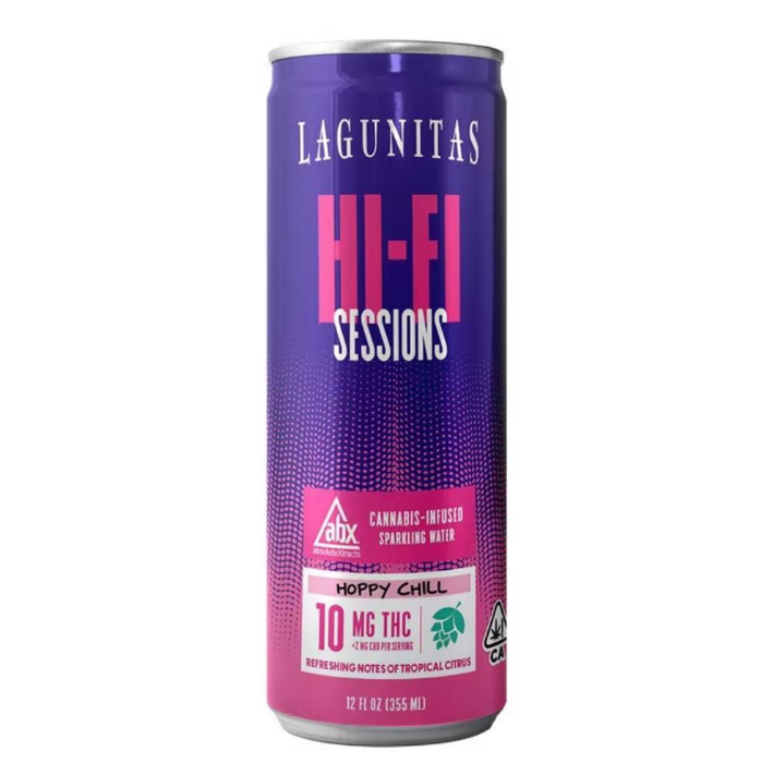 Photograph of product: Hi-Fi Sessions Hoppy Chill Infused Sparking Water 12oz 10mg