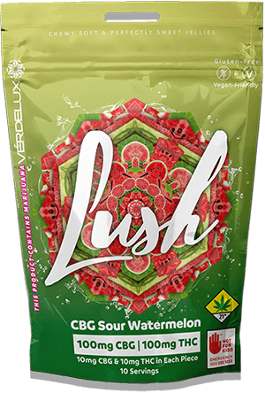 Photograph of product: Sour Watermelon Gummies | 1:1 CBG:TH-oui 10pk