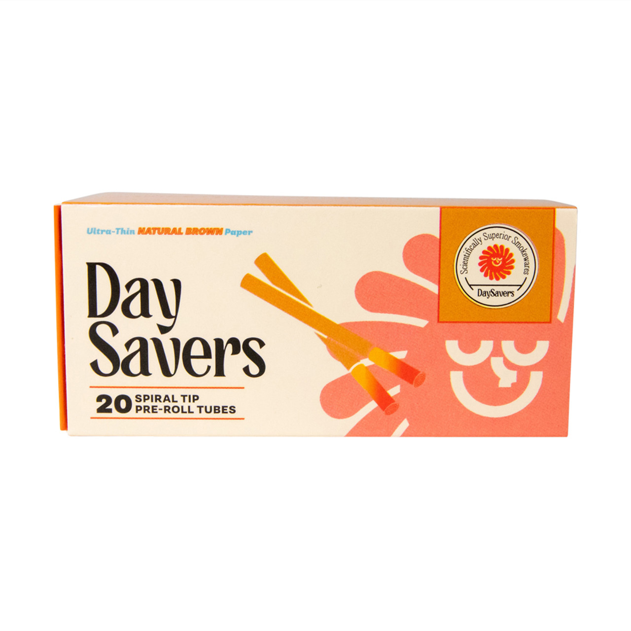 Photograph of product: Daysavers - Minis Natural Brown Artisan Pre Rolled Tubes with Spiral Filter Tips 20pk