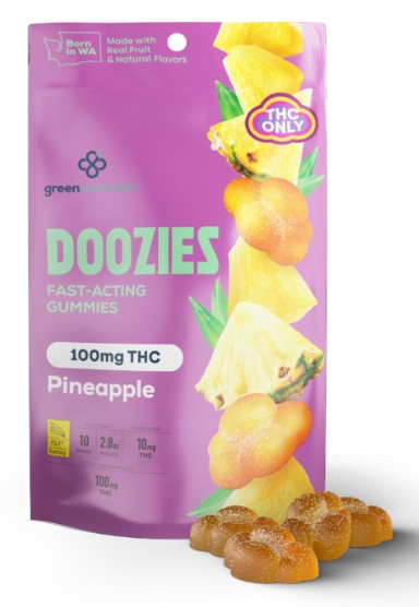 Photograph of product: Green Revolution Doozies | 100mg TH-oui | Pineapple
