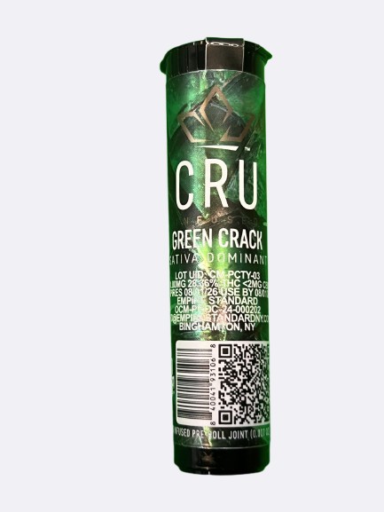 Photograph of product: CRU | Green Crack | Infused Pre-roll