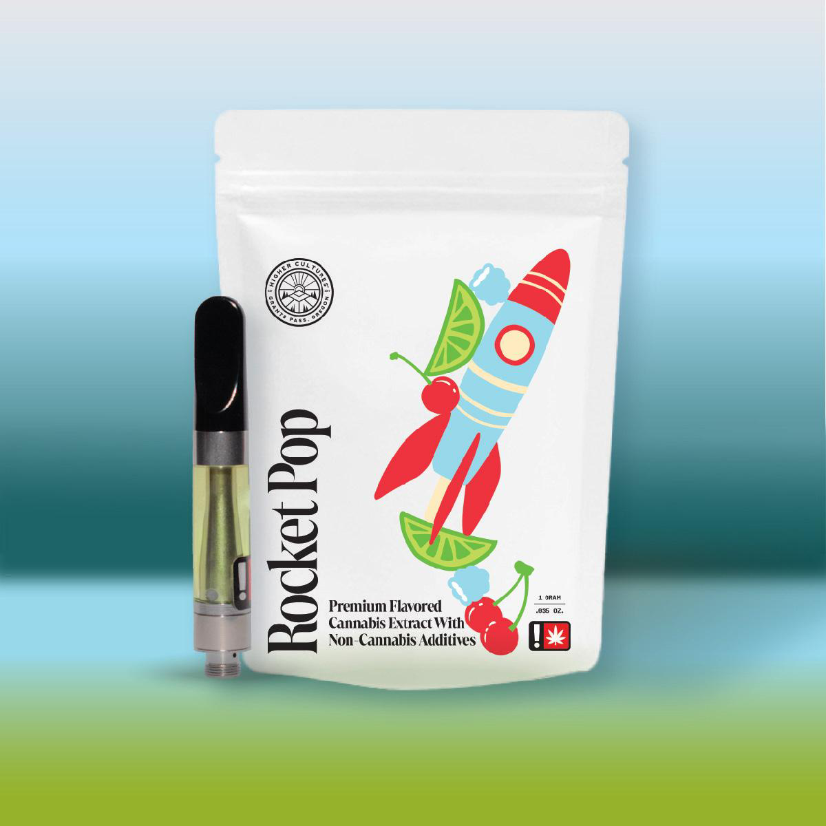 Photograph of product: Cartridge ~ Higher Cultures ~ Flavored Oui'd ~ RocketPop