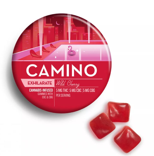 Photograph of product: Camino | Wild Cherry (Exhilarate) | Sativa | Edible | 20pk | 5mg THC | 5mg CBC | 5mg CBG