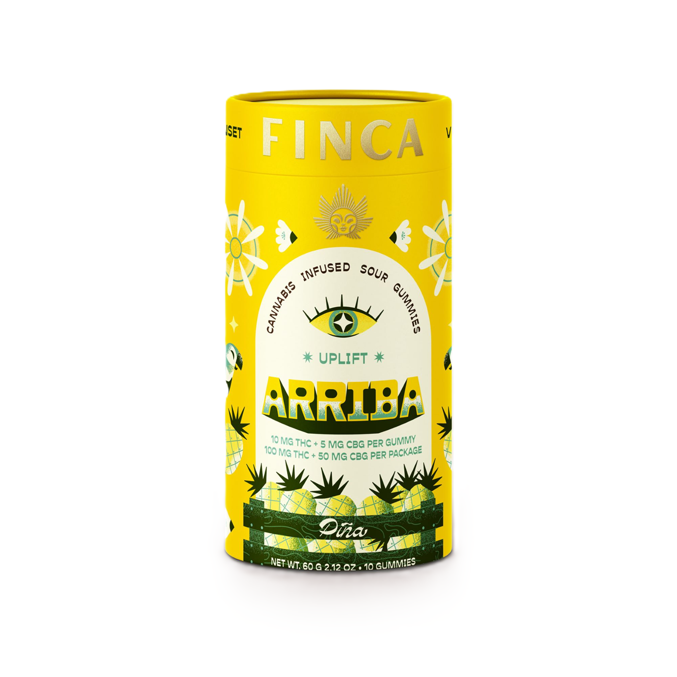 Photograph of product: Finca | [Arriba] Pina | Uplift 2:1 TH-oui/CBG Gummies
