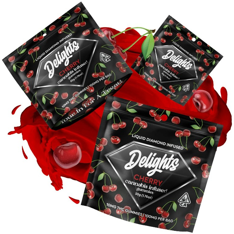 Photograph of product: DELIGHTS | CHERRY (H)  | 100MG LIQUID DIAMOND INFUSED GUMMIES