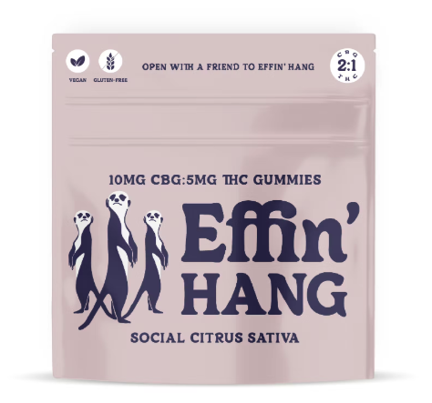 Photograph of product: EFFIN' HANG SOCIAL CITRUS 2:1 CBG GUMMIES 100MG