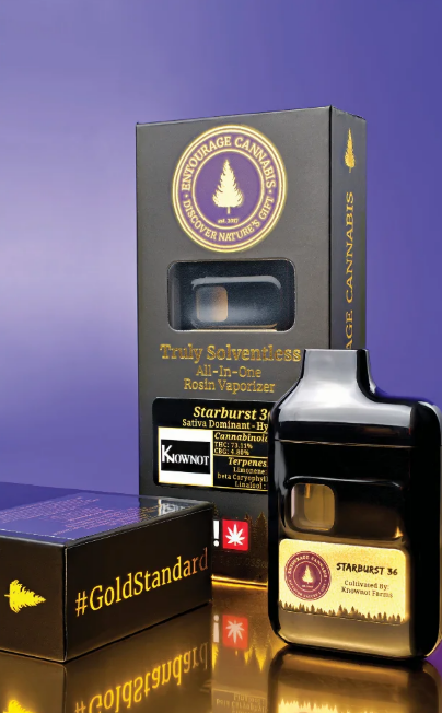 Photograph of product: Entourage Oui'd - MELTED STRAWBERRY - Disposable Live Rosin Cartridge - (1g) - H